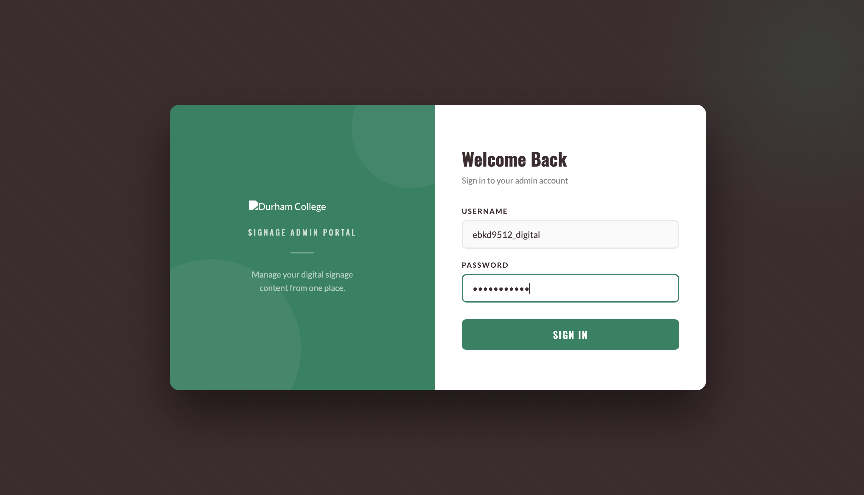 Digital signage kiosk interaction screen